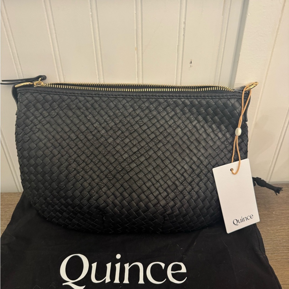 Quince Elegant Black Woven shoulder bag/crossbody